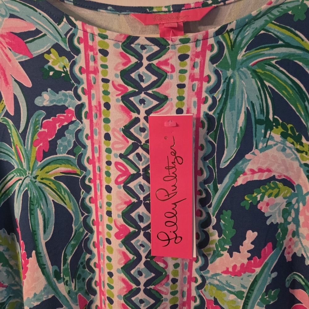 Lilly Pulitzer Ophelia Dress, Macaw Blue Sweet Escape Print Size M NWT - Picture 2 of 9